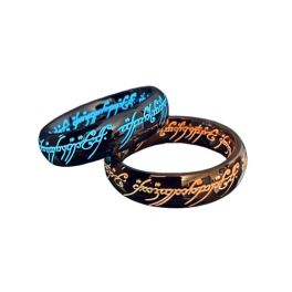 Elvish Ring Glow in the Dark, Elvish Rune Jewelry