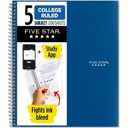 Five Star Spiral Notebook + Study App, 5 Subject