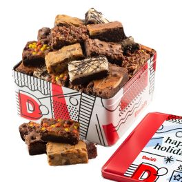 David’s Cookies Assorted Brownies in Happy Holidays Tin Gift Basket 20pcs