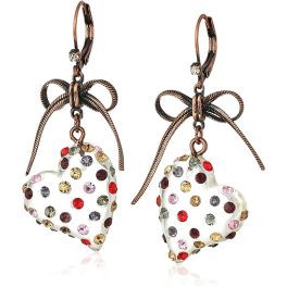 Betsey Johnson Multi Lucite Heart Drop Earrings